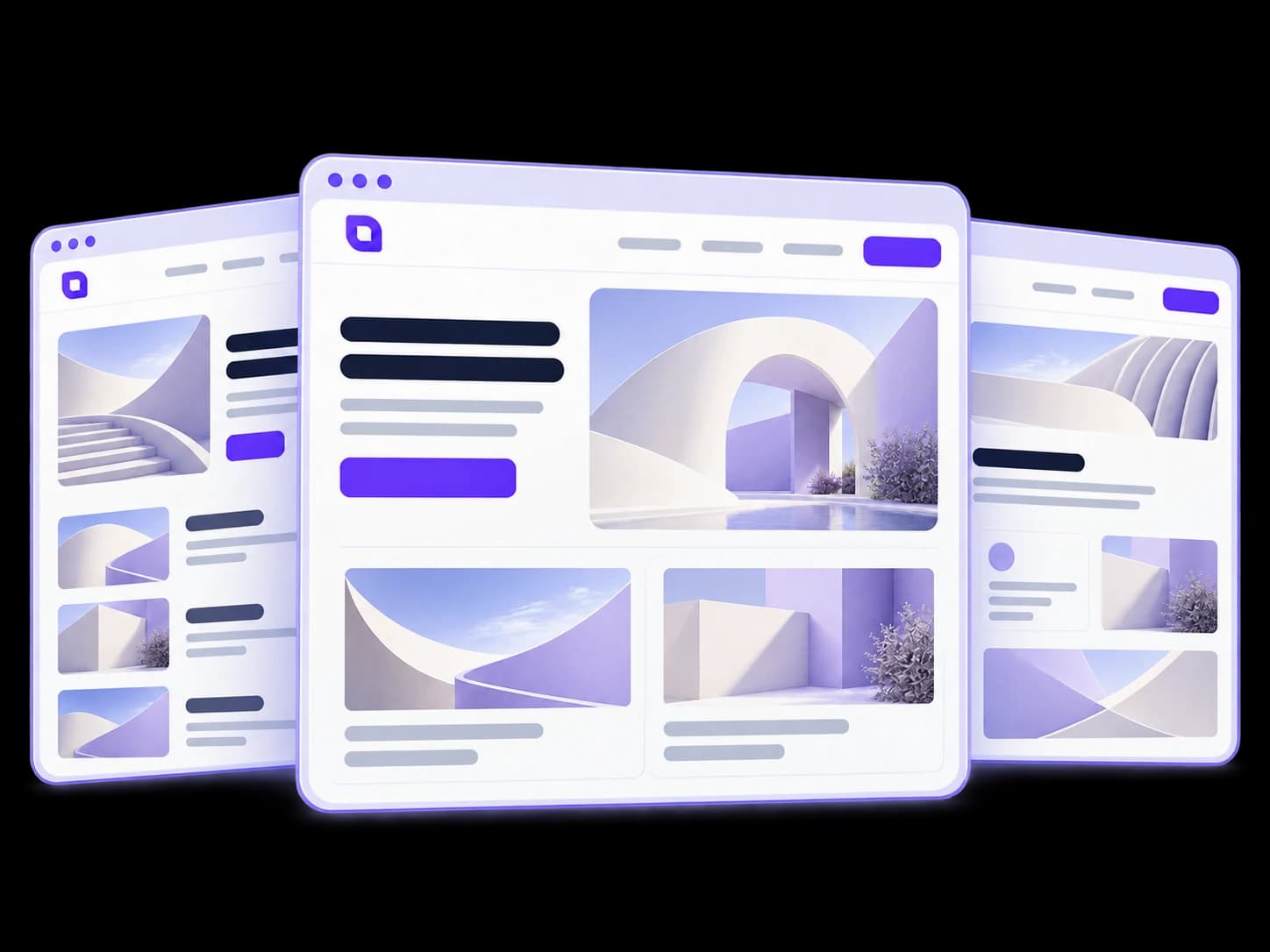 Several connected pages of a corporate website.