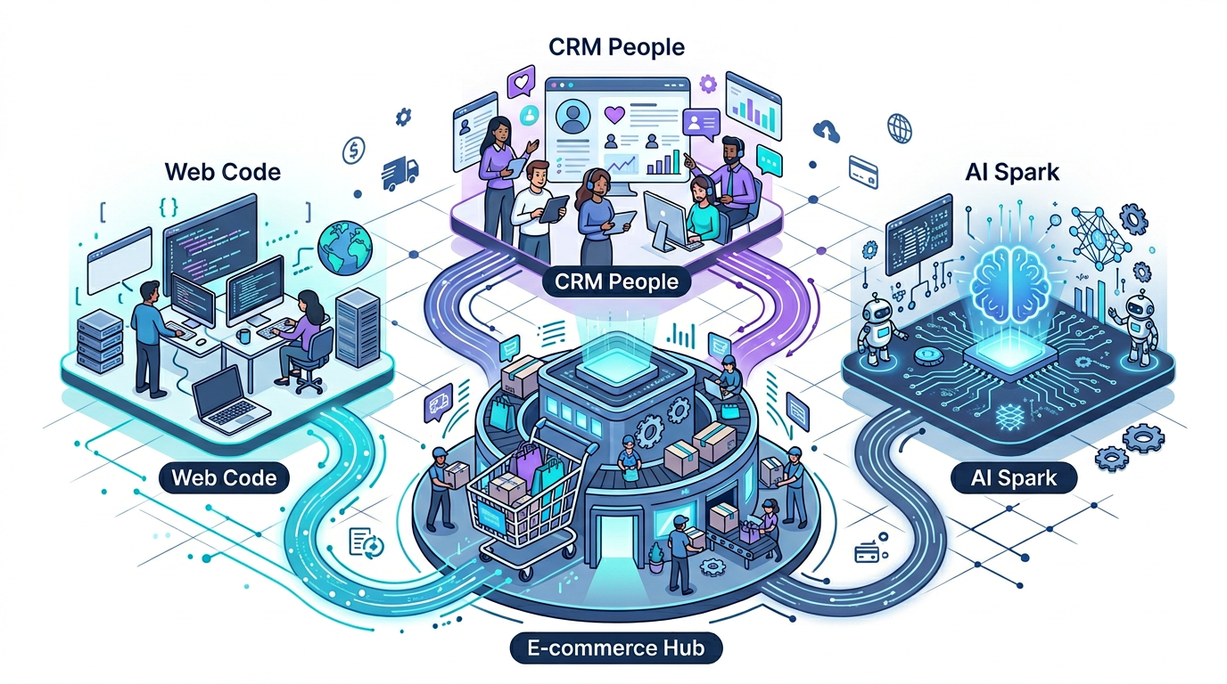Related services: web development, CRM, and AI automation