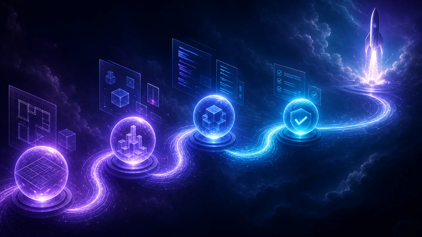 Discovery, architecture, iterative development, and launch with continuous improvement
